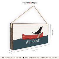 Dog Canoe Welcome Twine Sign
