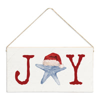 Joy Santa Starfish Twine Sign