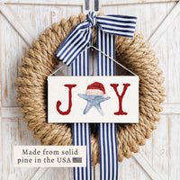 Joy Santa Starfish Twine Sign