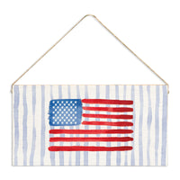 American Flag Watercolor Twine Sign