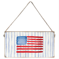 American Flag Watercolor Twine Sign