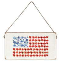 American Flag Floral Twine Sign