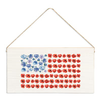 American Flag Floral Twine Sign