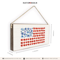American Flag Floral Twine Sign