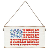 American Flag Floral Twine Sign