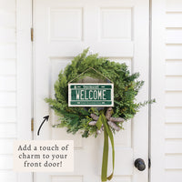Vermont Welcome License Plate Twine Sign