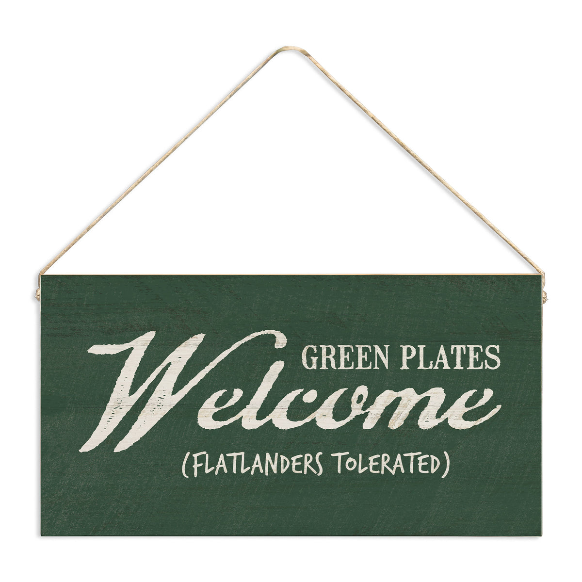 Vermont Green Plates Welcome Twine Sign