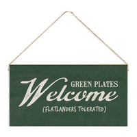 Vermont Green Plates Welcome Twine Sign