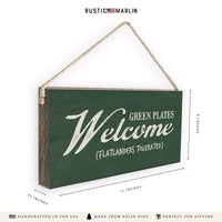 Vermont Green Plates Welcome Twine Sign