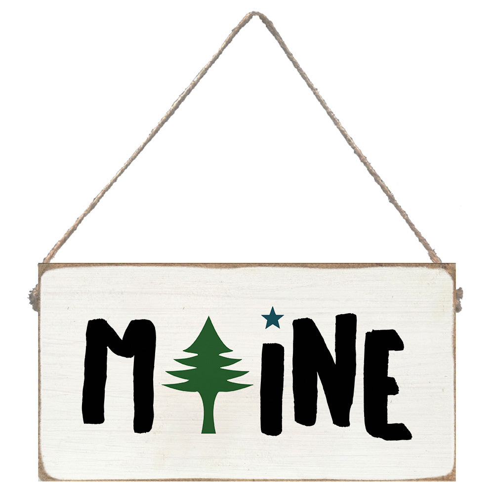 Maine Tree Icon Twine Sign