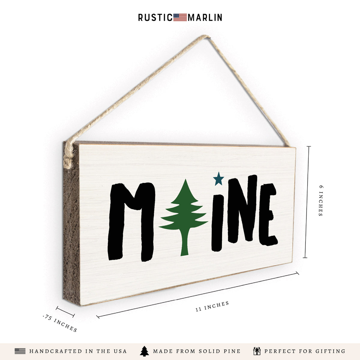 Maine Flag Twine Sign