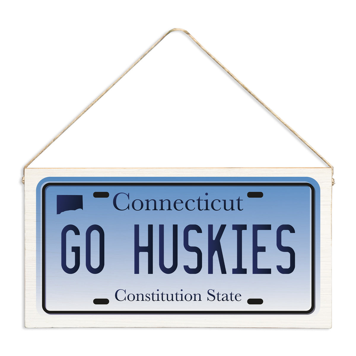 Connecticut Go Huskies License Plate Twine Sign