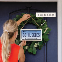 Connecticut Go Huskies License Plate Twine Sign
