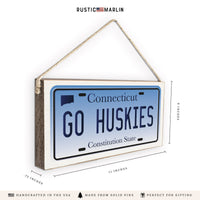 Connecticut Go Huskies License Plate Twine Sign