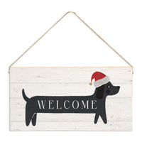 Holiday Dog Welcome Twine Sign