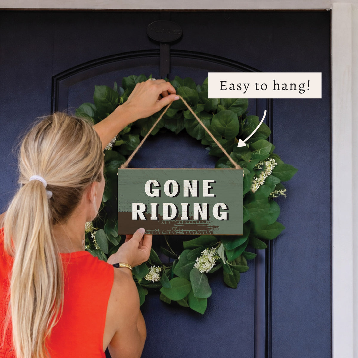 Gone Riding Twine Sign