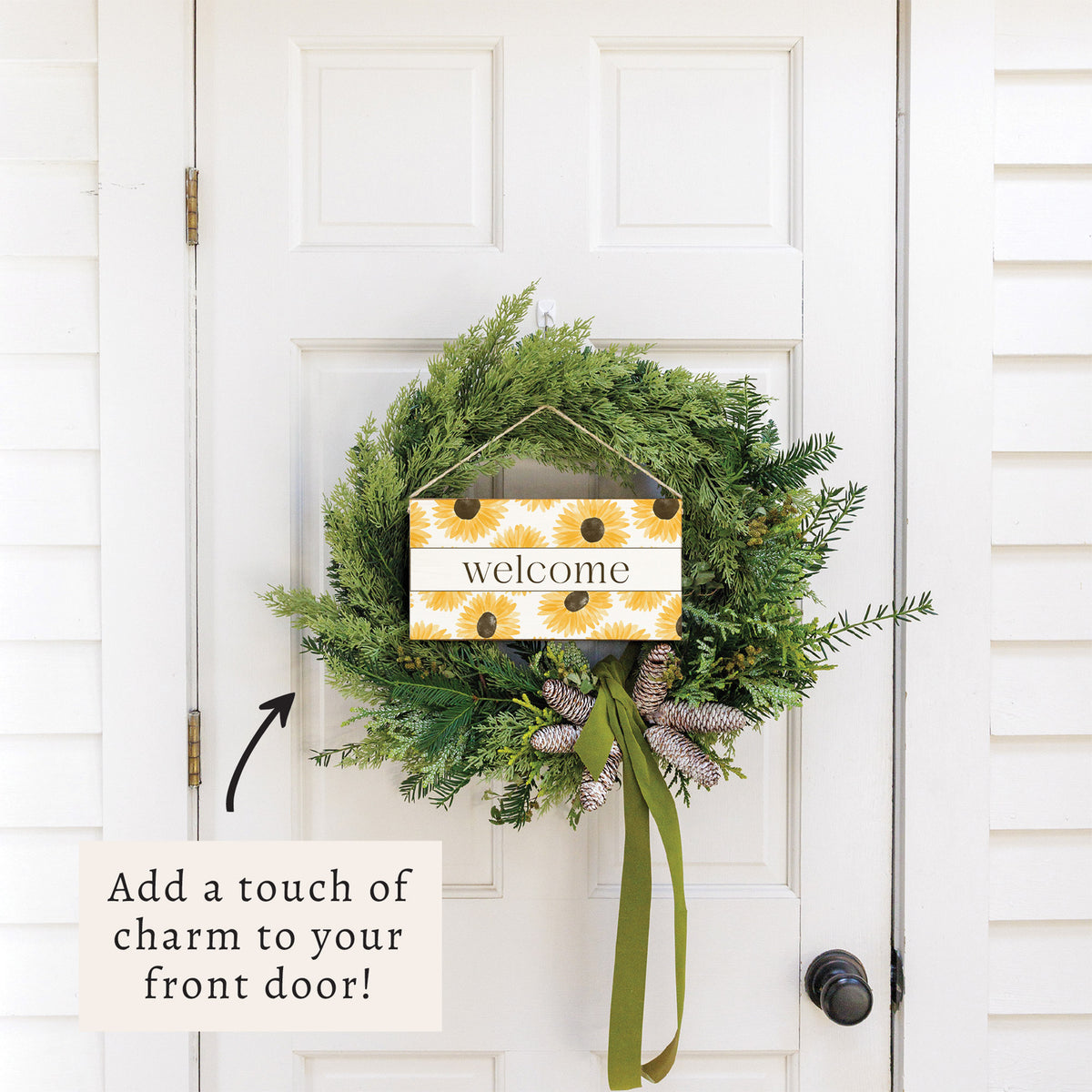 Sunflower Welcome Twine Sign