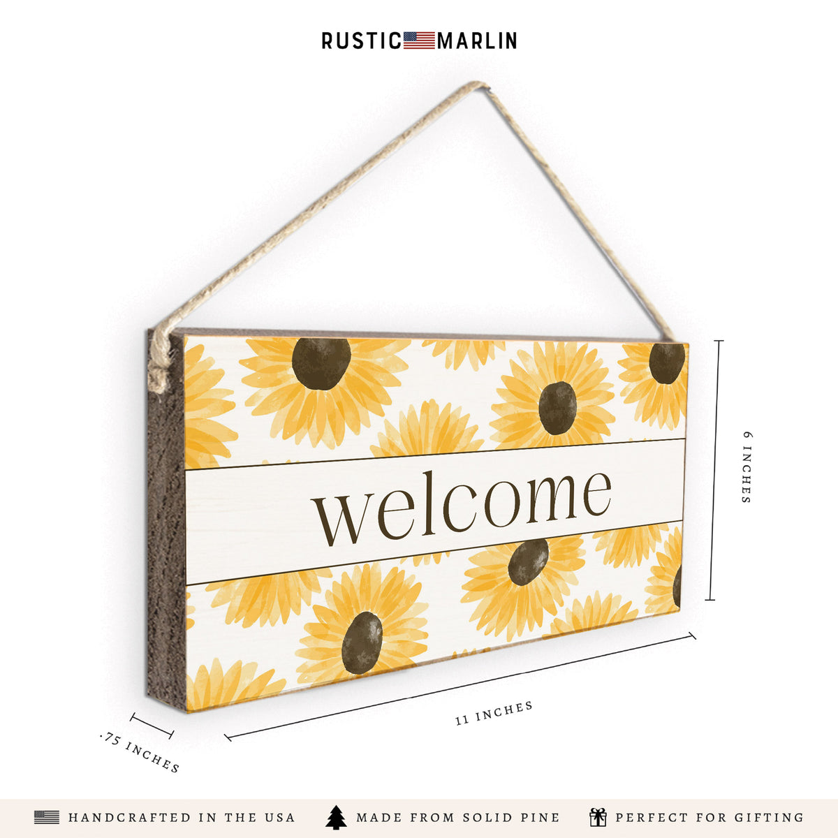 Sunflower Welcome Twine Sign