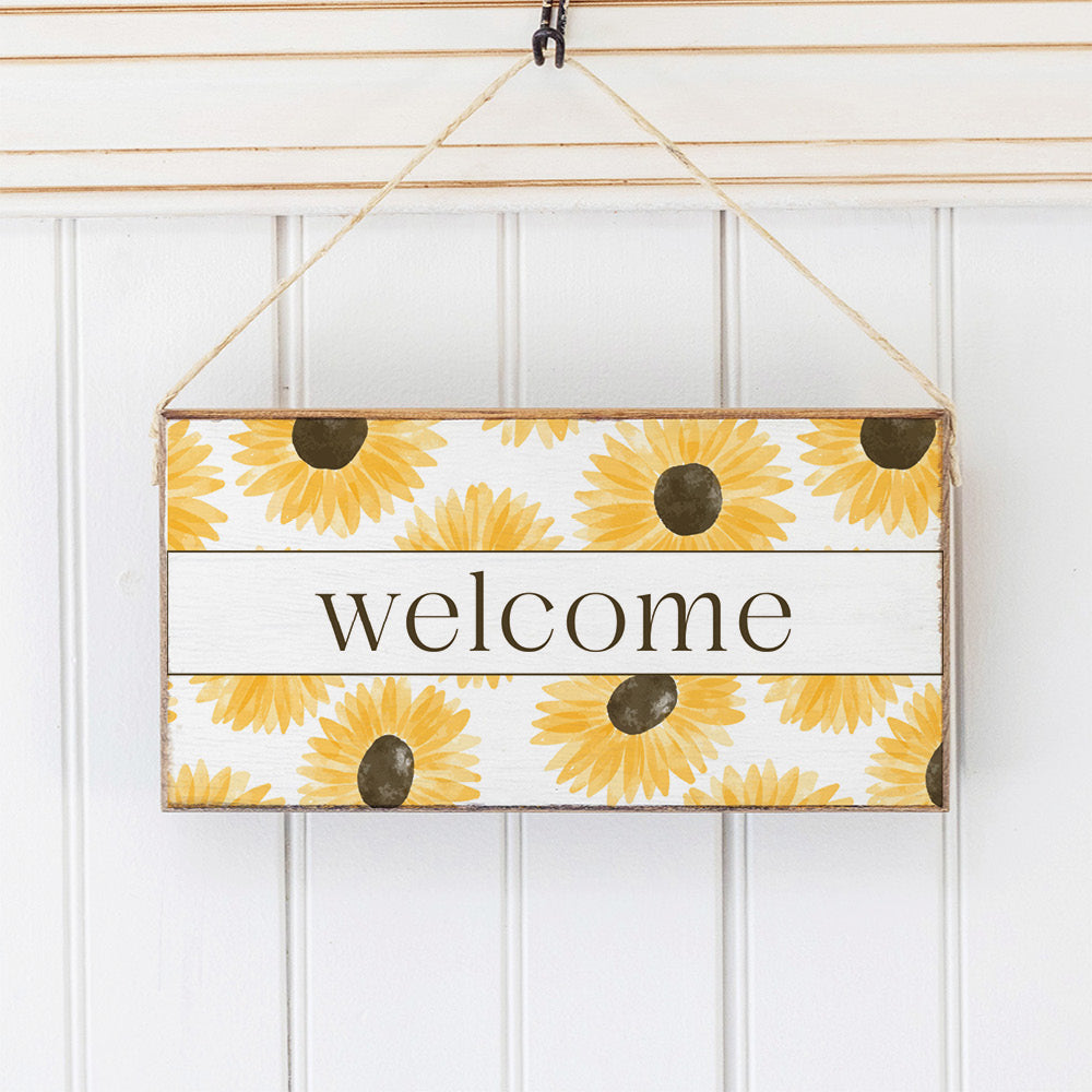 Sunflower Welcome Twine Sign