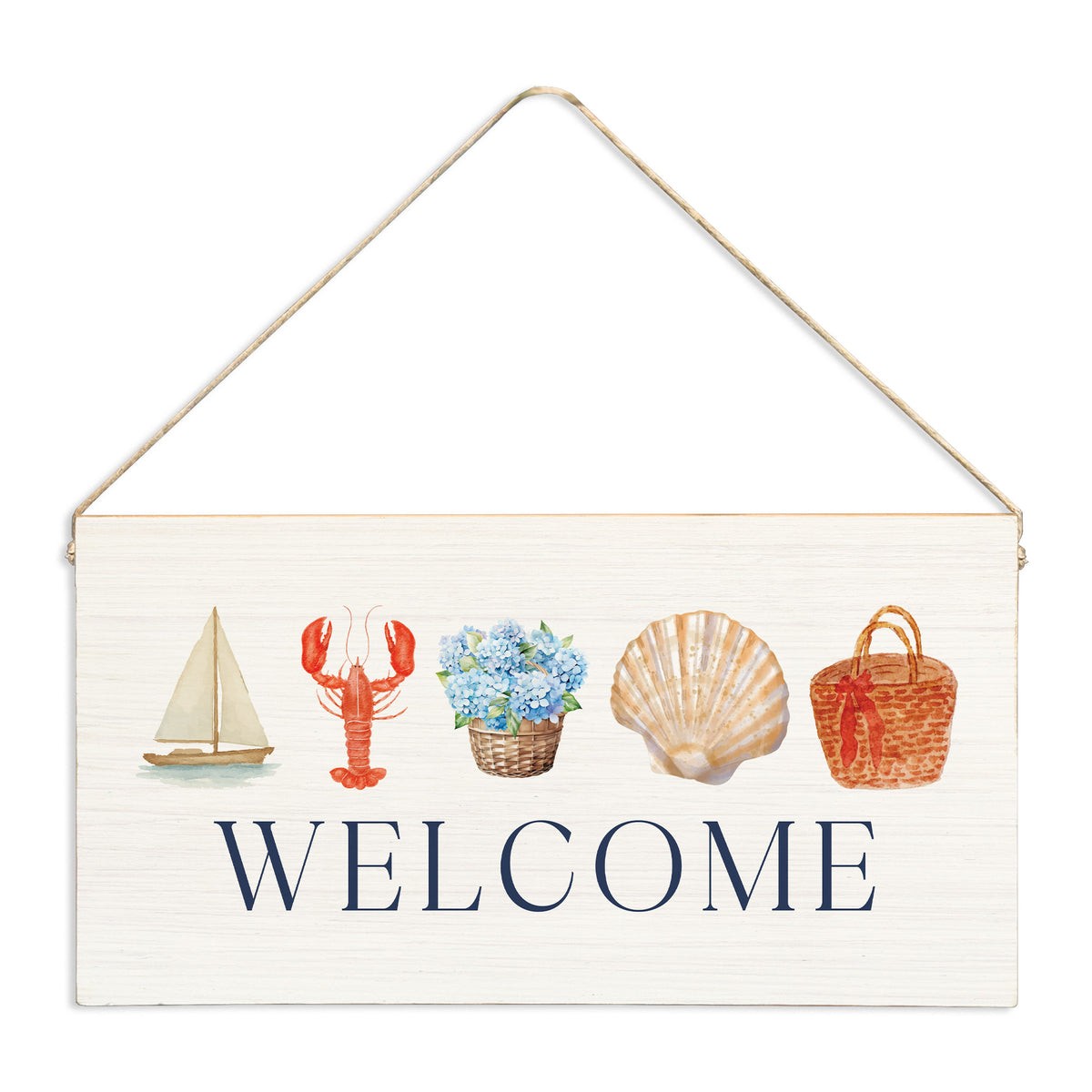 Coastal Icons Welcome Twine Sign