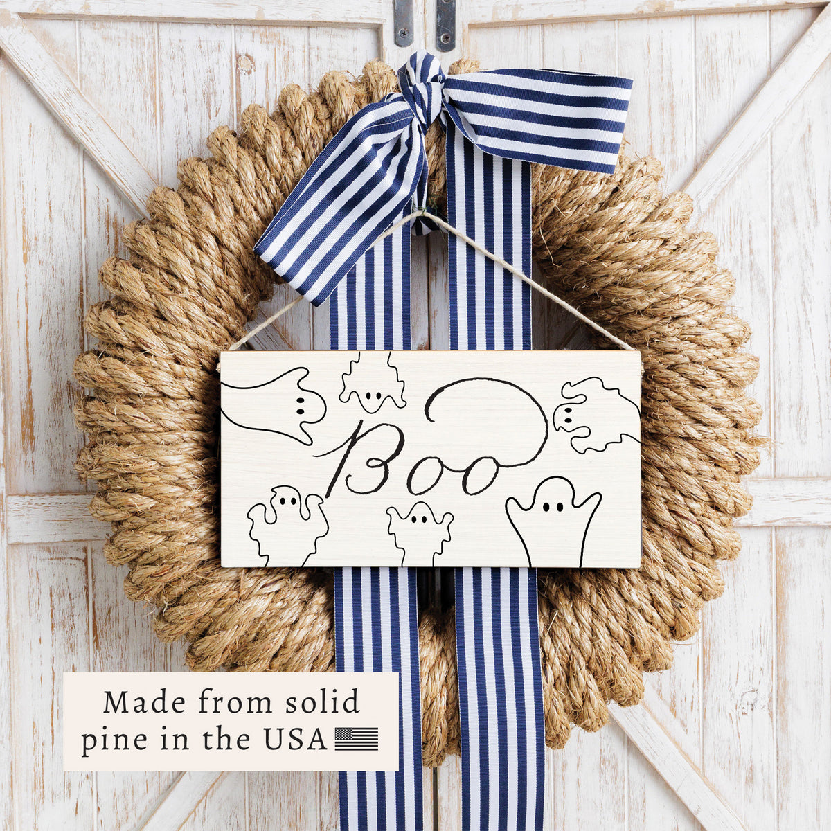 Boo Ghosts Twine Sign