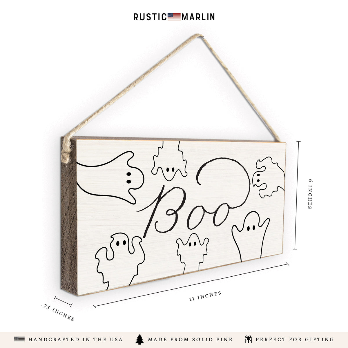 Boo Ghosts Twine Sign