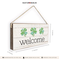 Shamrocks Welcome Twine Sign