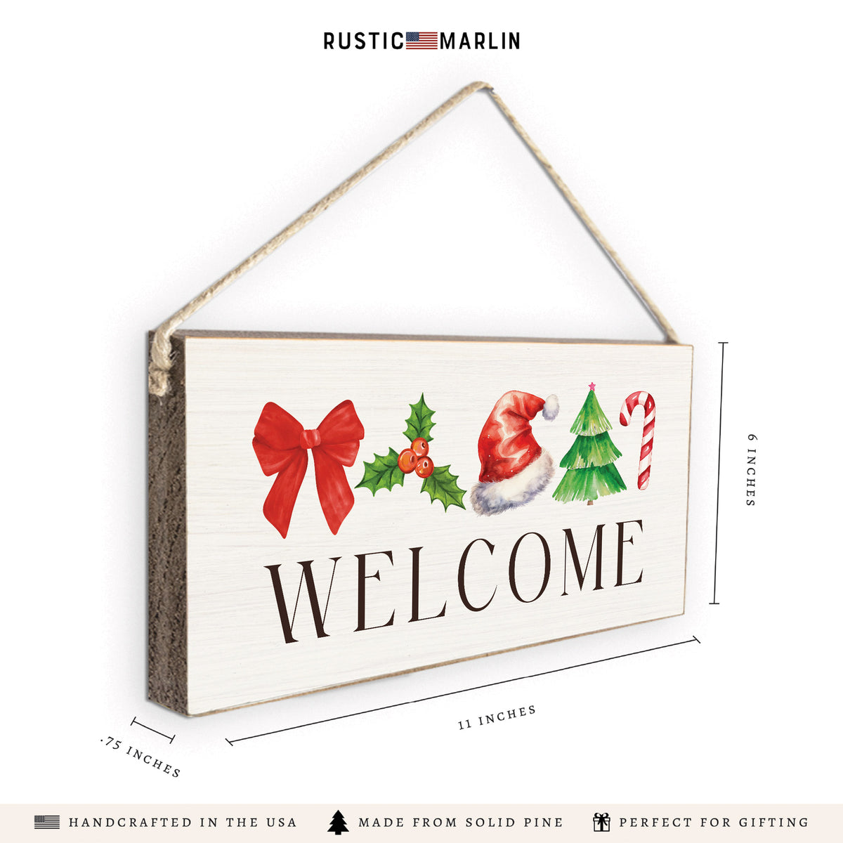 Christmas Icons Welcome Twine Sign