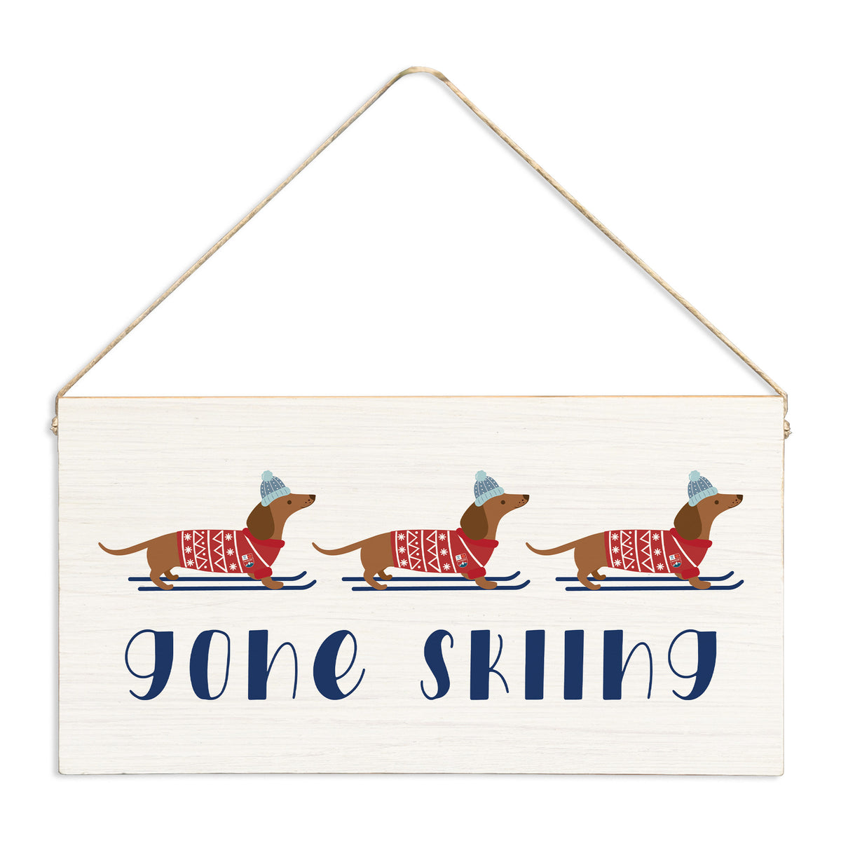 Dogs Gone Skiing Twine Sign