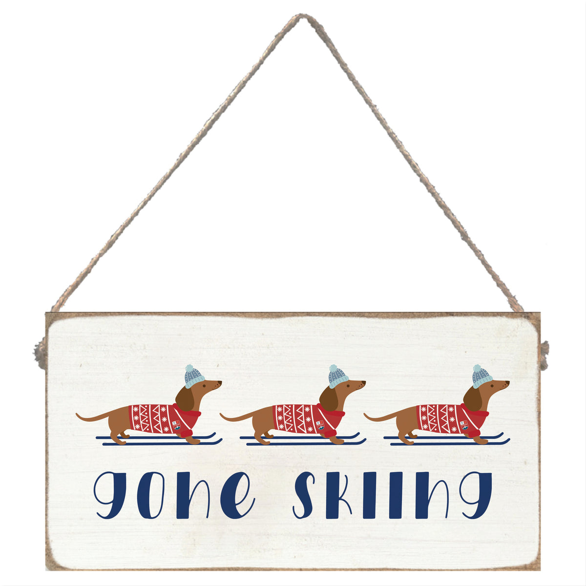 Dogs Gone Skiing Twine Sign