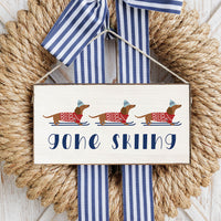 Dogs Gone Skiing Twine Sign