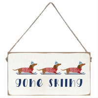 Gone Skiing Twine Sign