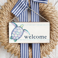 Sea Turtle Welcome Twine Sign