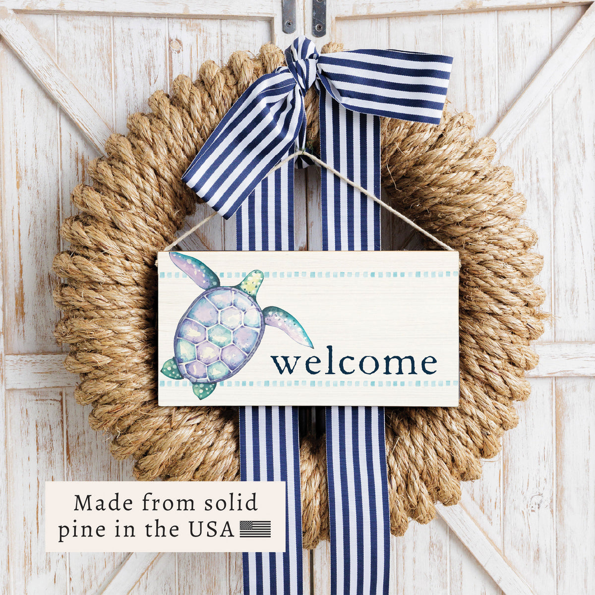 Sea Turtle Welcome Twine Sign