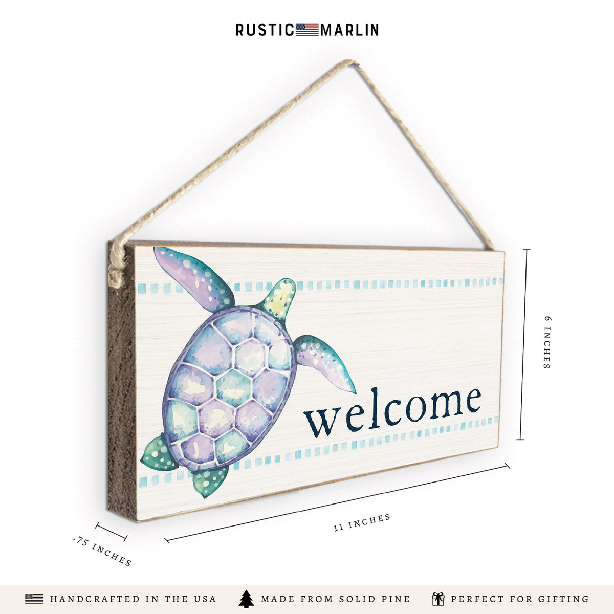 Sea Turtle Welcome Twine Sign
