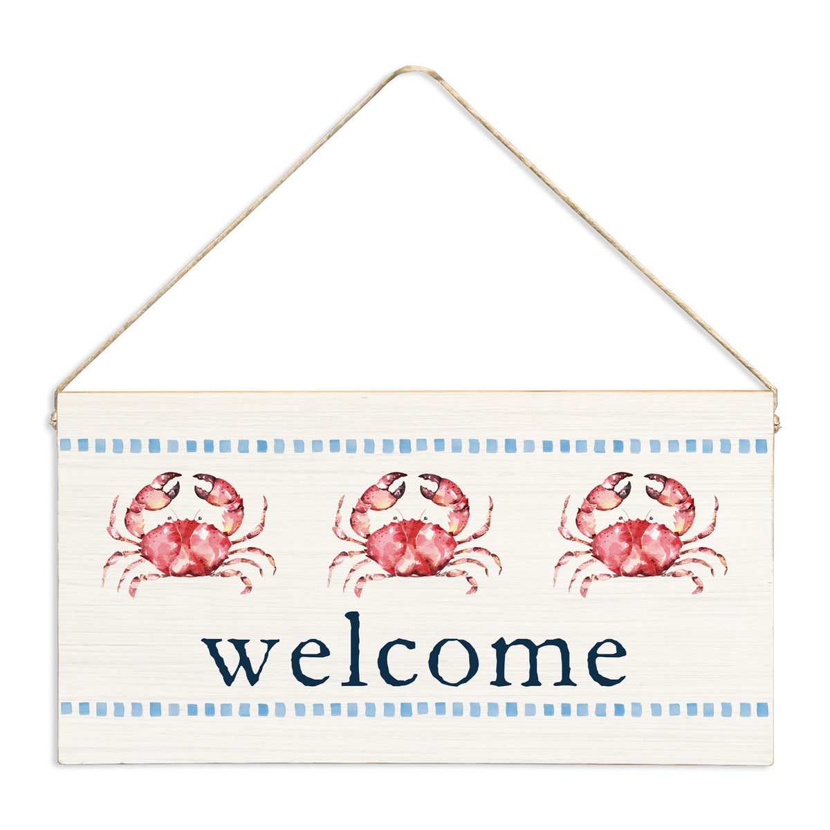 Stitched Crab Welcome Twine Sign