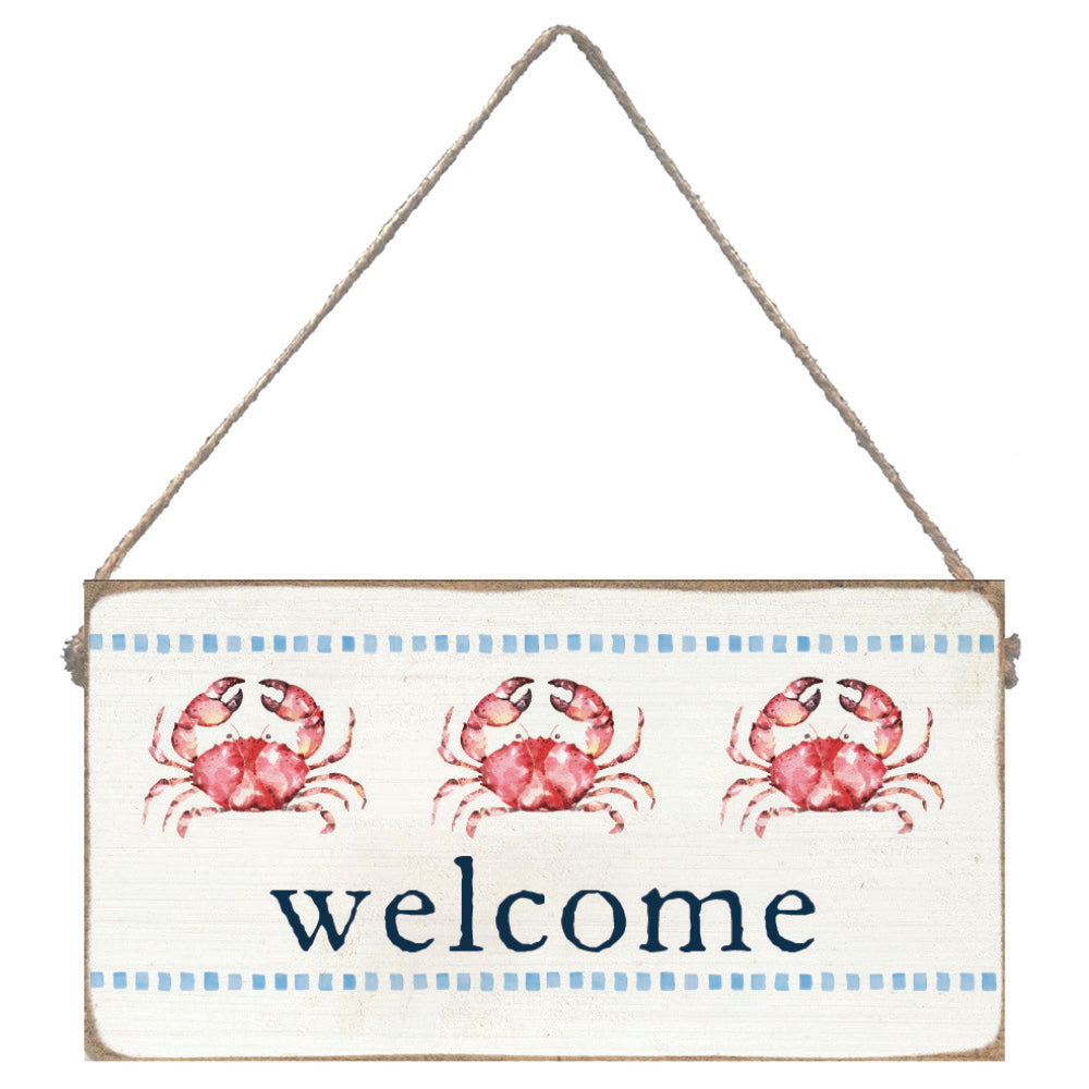 Stitched Crab Welcome Twine Sign