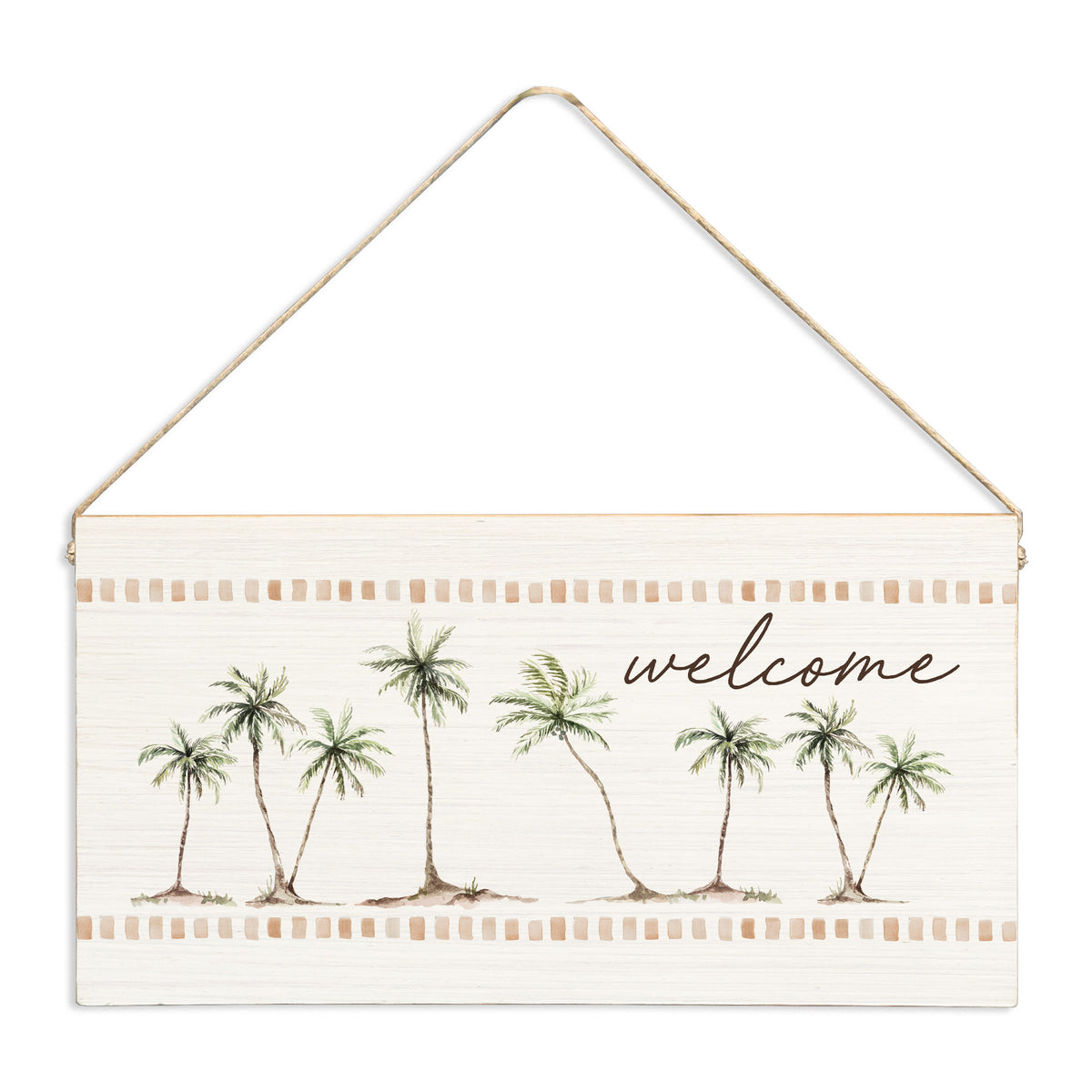 Palm Trees Welcome Twine Sign