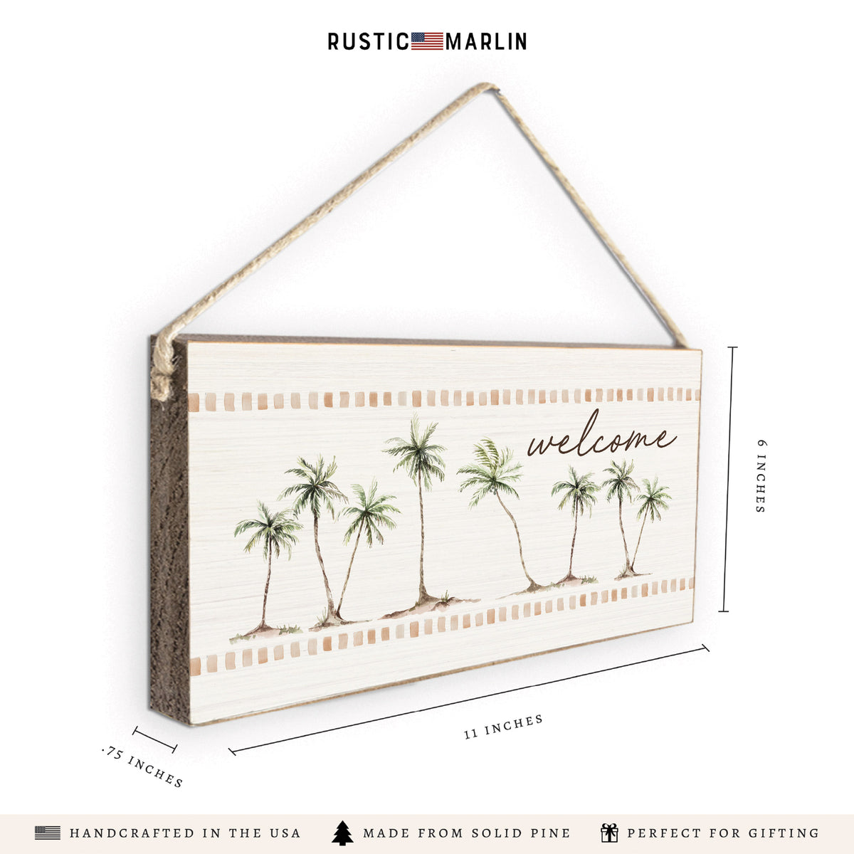 Palm Trees Welcome Twine Sign