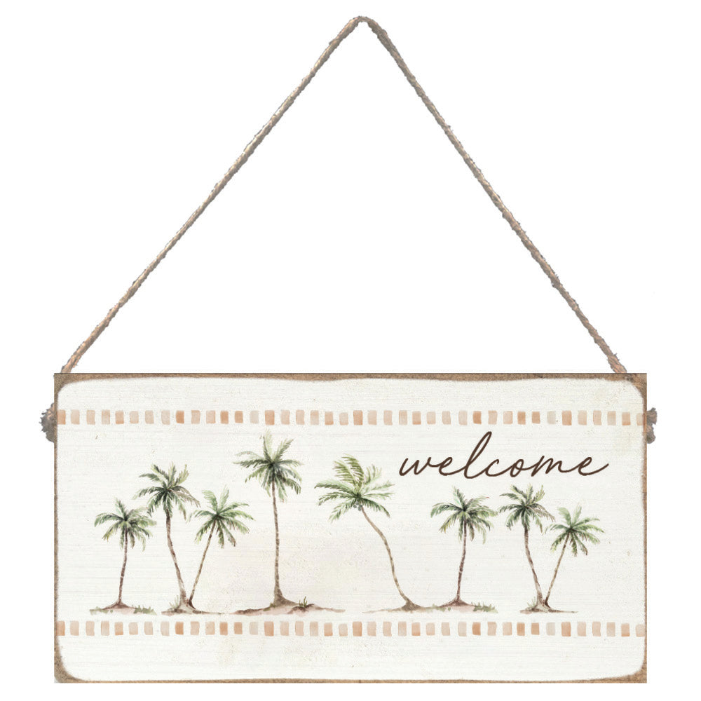 Palm Trees Welcome Twine Sign