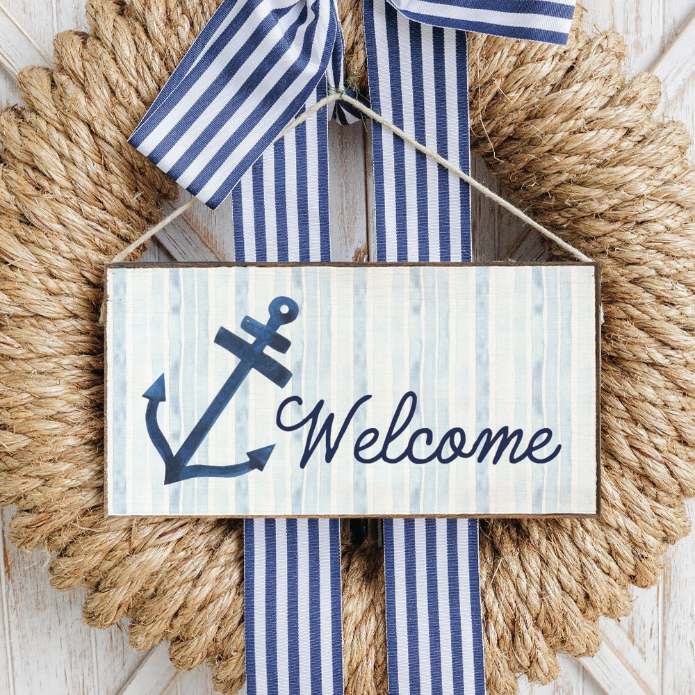 Anchor Welcome Twine Sign