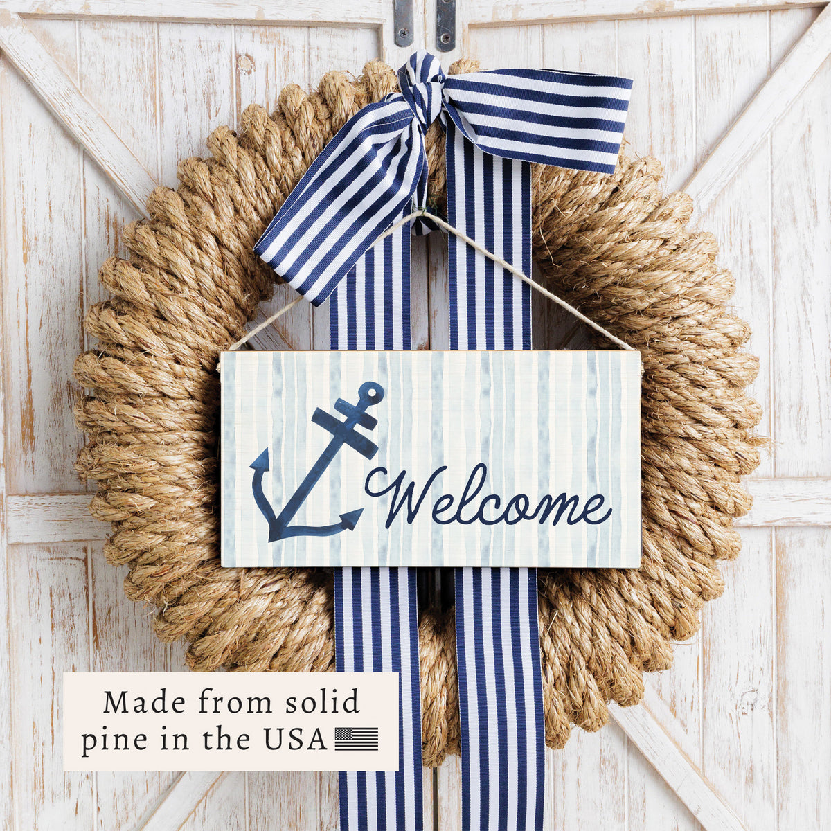 Anchor Welcome Twine Sign