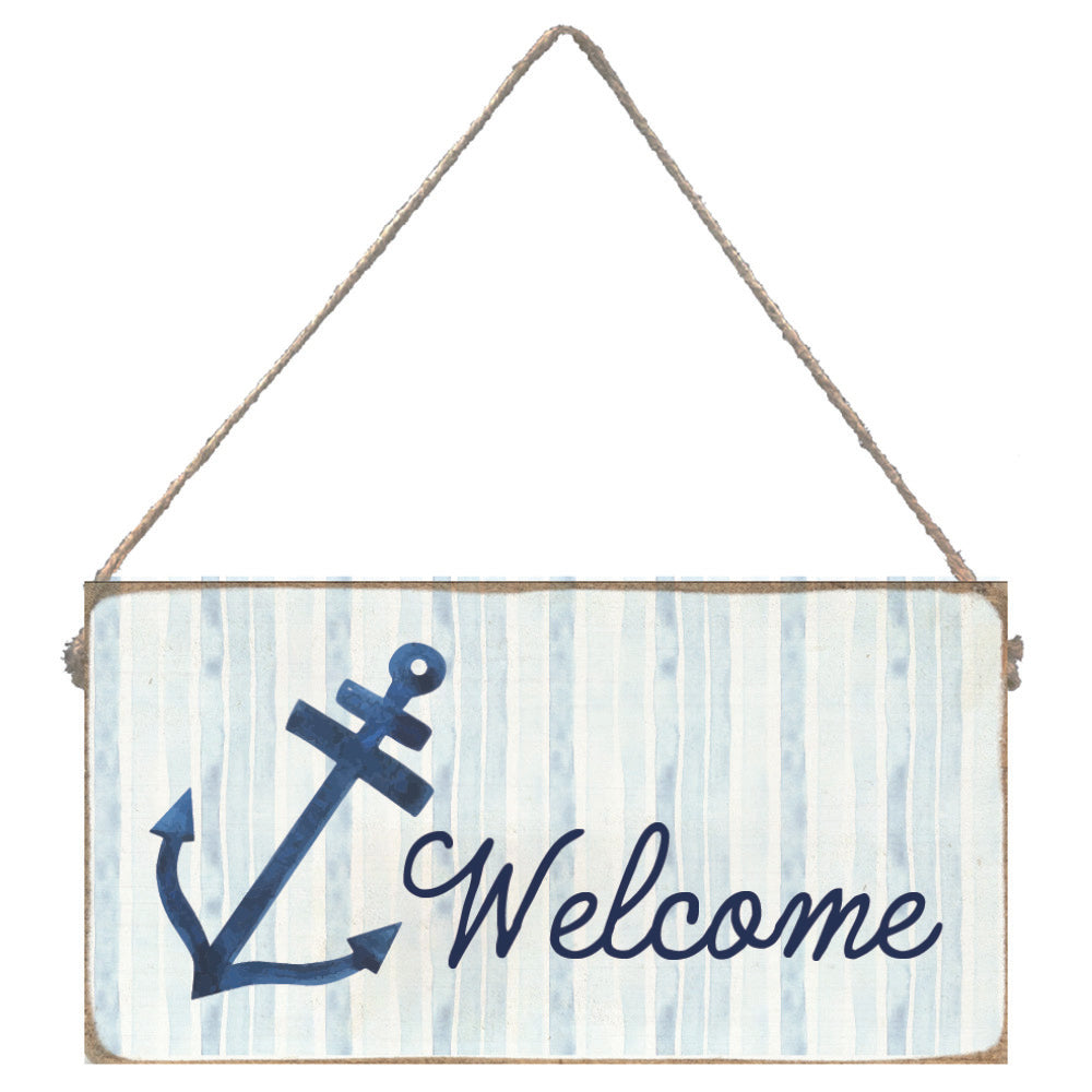 Anchor Welcome Twine Sign
