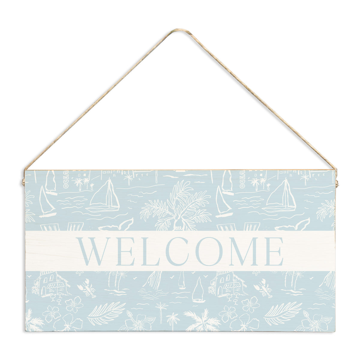 Ocean Breeze Welcome Twine Sign