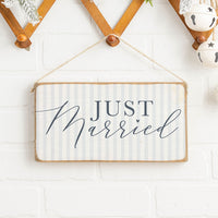 Just Married Striped Twine Sign