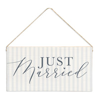 Just Married Striped Twine Sign