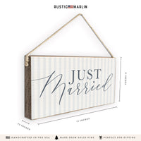 Just Married Striped Twine Sign