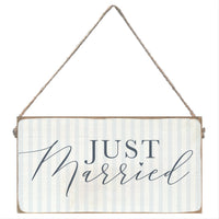 Just Married Striped Twine Sign
