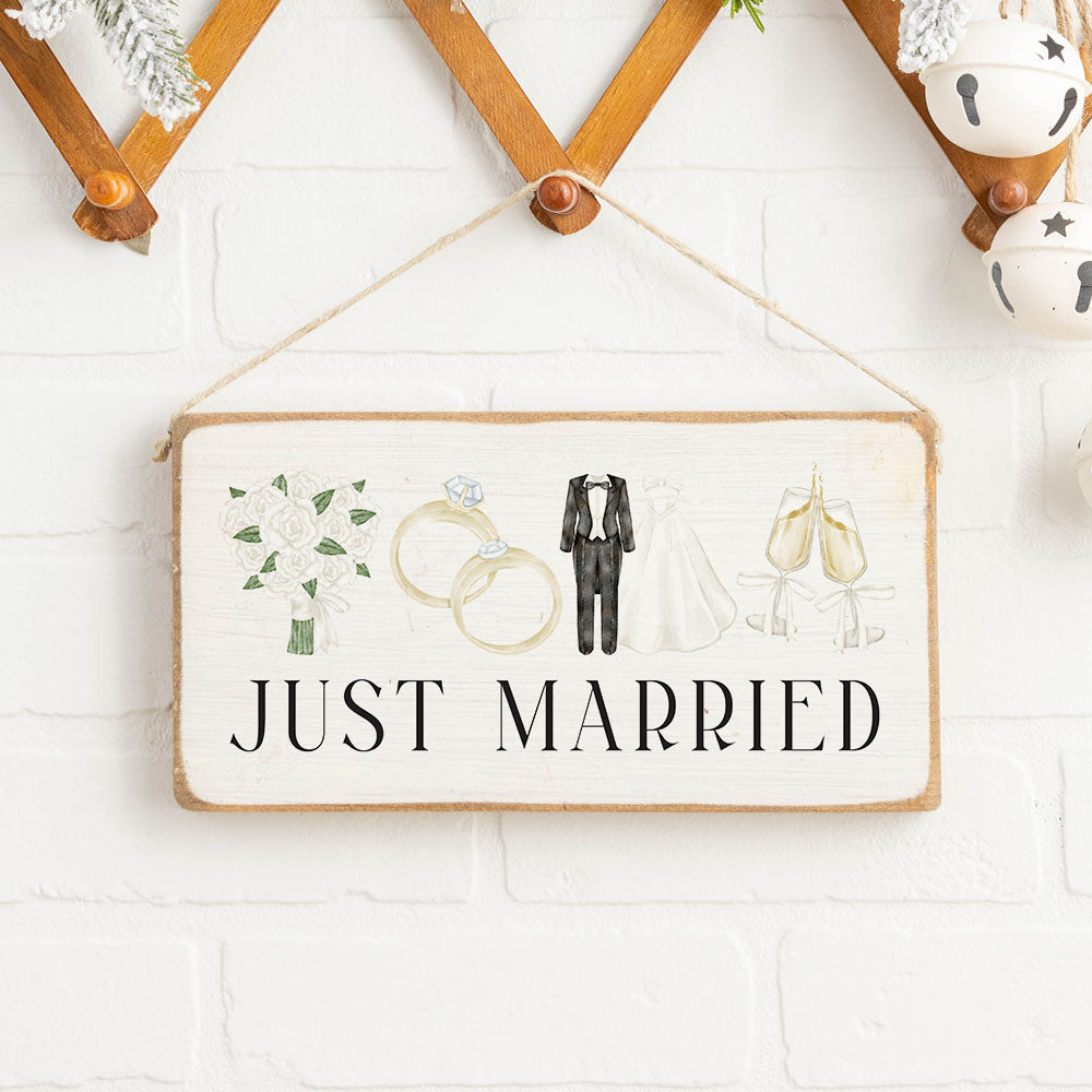 Wedding Just Married Icons Twine Sign