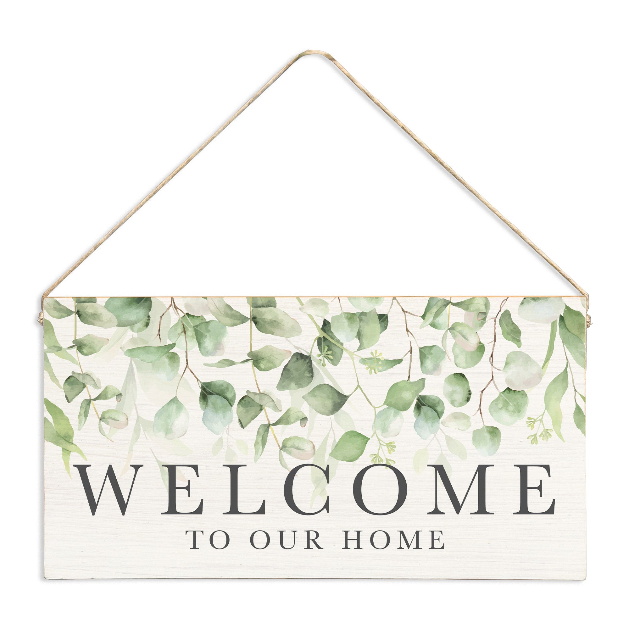 Eucalyptus Welcome To Our Home | Twine Sign – Rustic Marlin
